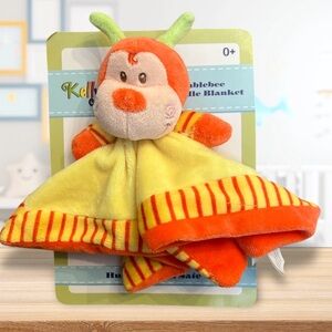 KellyToy Baby Bumble Bee Orange Yellow Security Blanket Lovey Rattle Bug